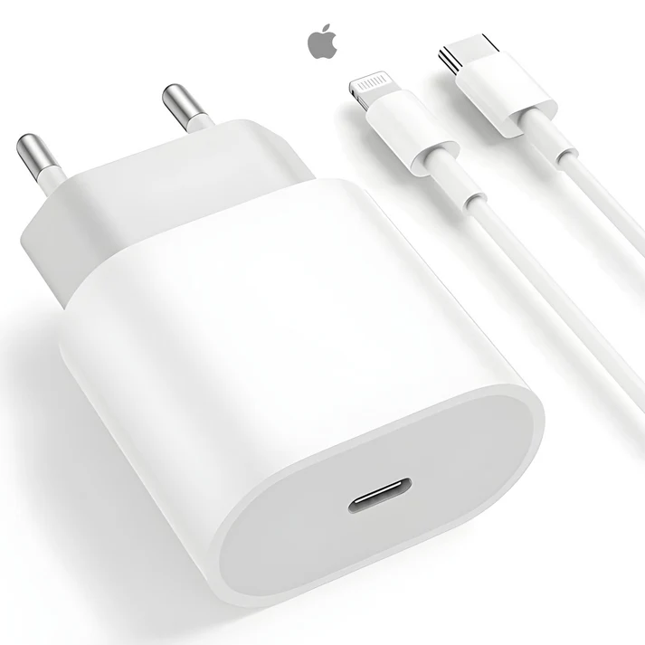 Chargeur iPhone 20W Type-C Lightning Tête + Câble