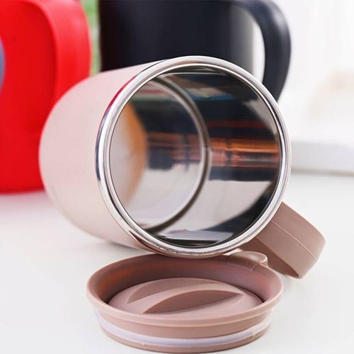 Mug de Voyage en Acier Inoxydable avec Couvercle - BEIGE