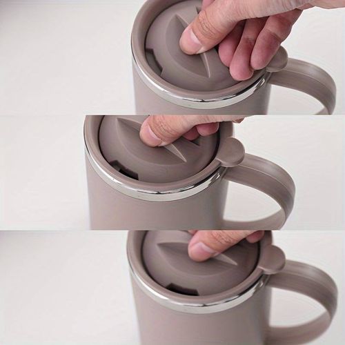 Mug de Voyage en Acier Inoxydable avec Couvercle - BEIGE