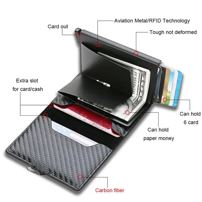 PORTE CARTE CREDIT - POP UP WALLET TS2 - MARRON FONCEE
