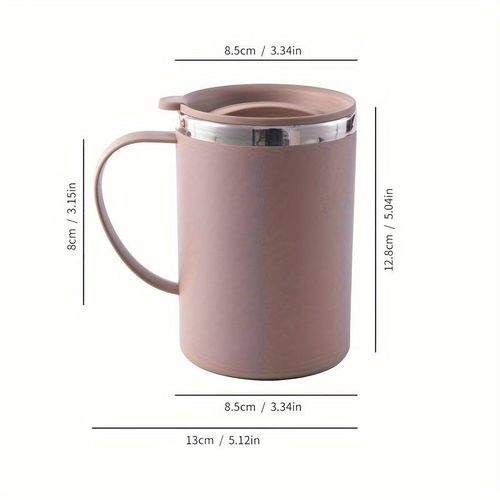 Mug de Voyage en Acier Inoxydable avec Couvercle - BEIGE