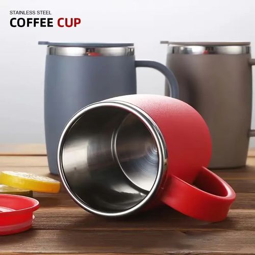 Mug de Voyage en Acier Inoxydable avec Couvercle - BEIGE
